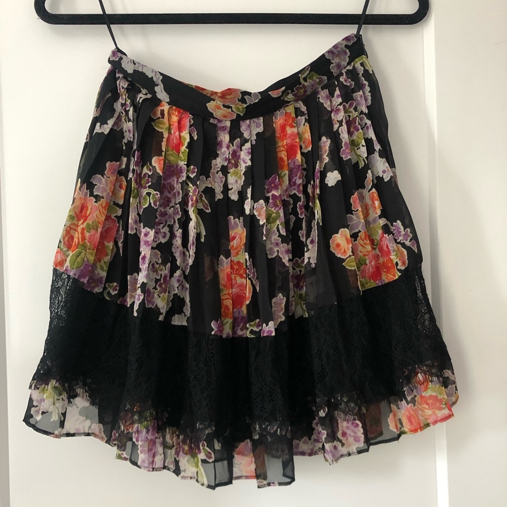 TOPSHOP Floral Skirt, US 4 EUR 36